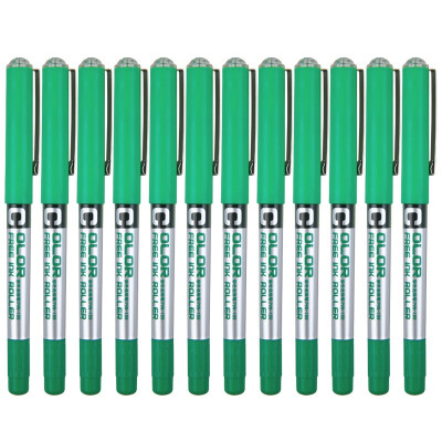 

Snow snowhite 038mm color straight-type signature pen set green 12 pcs box PVN-159