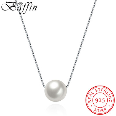 

Fashion 925 Sterling Silver Chain Jewelry Pearl Choker Necklace Women Wedding Party Accessories Best Gift