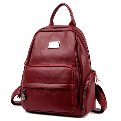

2017 Women Leather Backpack Designer Preppy Style School Bags For Teenagers Girls Travel Bag Vintage Backpacks Mochilas Escolar