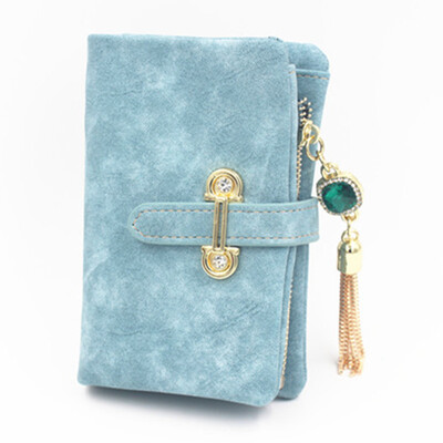 

Fashionable cheap womens wallets cashmere sweater tassel short paragraph pumping belt ladies wallet multi-functional purse wallet