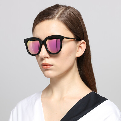 

Subtropical MICROHOT sunglasses color film sunglasses female tide big frame face-lift sunglasses A358 black box powder purple cake c2