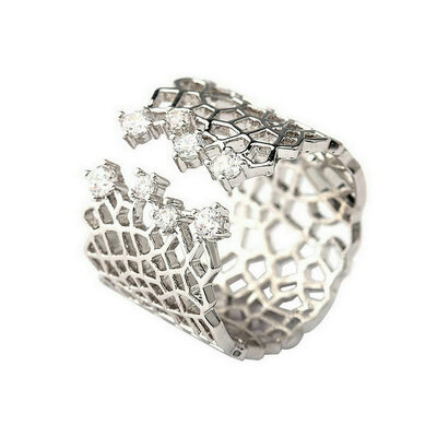 

Yoursfs@ Woven Mesh Shape Open Rings For Women Fashion Lady Prevent Allergy jewelry
