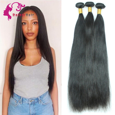 

Udainty Unprocessed Indian Virgin Remy Human Hair Straight Weave 3 Bundles Silky Straight Extensions Natural Black Color