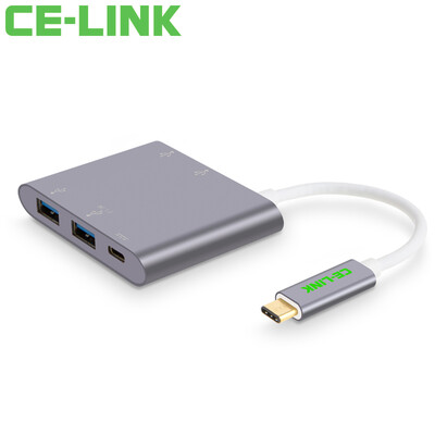 

CE-LINK 1673 Тип-C до четырех USB3.0 HUB концентратор USB3.1 Apple 12-дюймовый MacBook расширение USB-сплиттер зарядное пространство серый