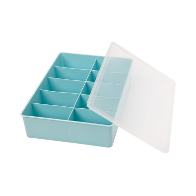 

【Jingdong Supermarket】 Ji Bai storage box plastic ten grid underwear socks small pieces storage storage box with a cover white