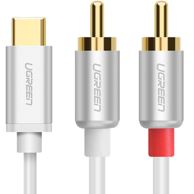 

Green Alliance Type-C to double lotus audio line one two two 2RCA public on the public cable millet 6 Huawei P9 P10 mobile phone computer connected speaker power adapter adapter 15 m 30735