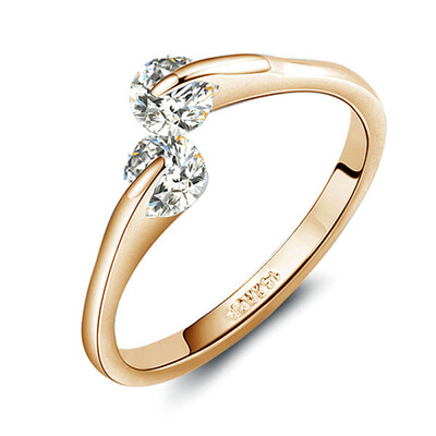 

Yoursfs Luxury Double AAA CZ 18K Gold Plated Simulated Diamond Wedding Rings For Women Engagement Rings for Women Fashion Jewelr