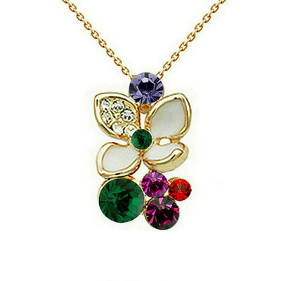 

Yoursfs@ Zircon Necklace Blooming Flower Necklaces & Pendants Wedding Jewelry For Women Romantic Collier Femme Cute Gift Bijoux