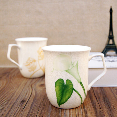 

【Jingdong Supermarket】 Feng bamboo bamboo bamboo tough cup bone porcelain creative mug cup European milk tea cup office coffee cup cup cup 400ml (color randomly sent
