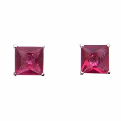 

GANGXUN® 925 Серебряные серьги женщин 1 пара 18k Белое золото покрыло квадратные серьги стержня Черный циркон