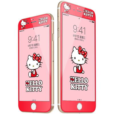 

Excellent plus genuine HelloKitty Apple iPhone6s 6 steel film full coverage cartoon phone protection film 3D soft edge anti-broken color film sitting Katie