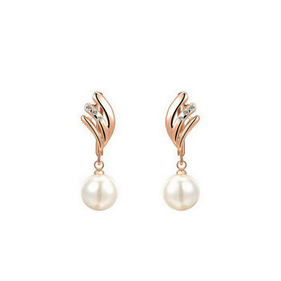 

Yoursfs Christmas Gift Fashion Jewelry Rose Gold Color Statement Elegant Wings Simulated Pearl Earrings Women Party