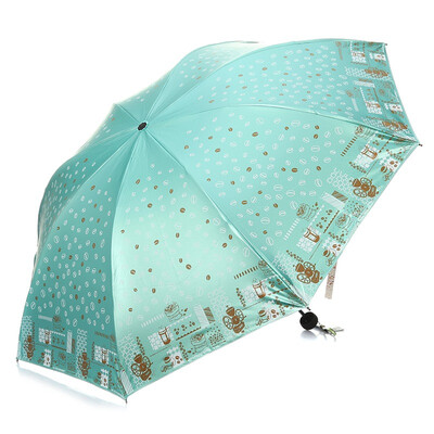 

Paradise print auto 3 folded umbrella rainy/sunny umbrella