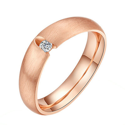 

Yoursfs@ Men Women Wedding Band Titanium Steel Rings Bague Homme Wiredrawing Fashion Stainless Steel Zircon Ring