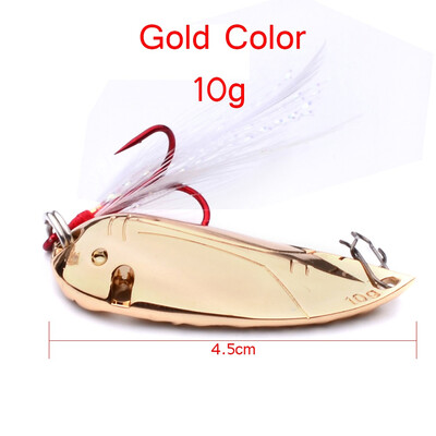 

1PC Высокое качество ложки приманки Рыбалка приманки Золото / серебро / желтый цвет Рыбалка Приманка 5g / 10g / 15g с 4 # - # 6-8 # Крючки Рыбалка Снасти