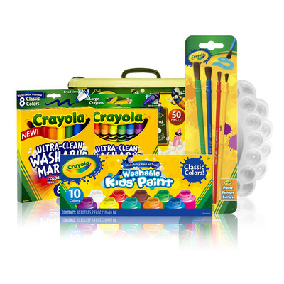 

Окрашенные дети музыка (Crayola) живопись поделок набора инструментов игрушки содержит мелки акварели пера кисти палитры акварельных краски можно мыть детскую живопись подарки JD-2016
