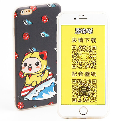 

San Diego sendio Apple iphone 6Plus 6splus mobile phone protection shell tpu drop thin all-inclusive soft shell Xia Meng cat series limit drift