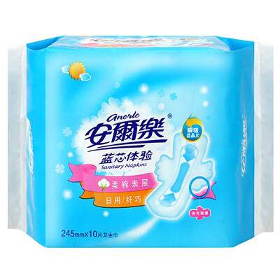 

Aaron blue core instantaneous suction series (the original blue core experience) sanitary napkins soft cotton surface delicacy daily 245mm * 10 (new and old packaging random delivery