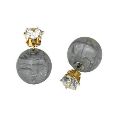 

Yoursfs@ 18k Gold Plated Cubic Zircon Ball-shaped Stud Earring With