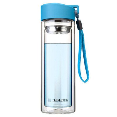 

Jingdong Supermarket] Fu Guang heat-resistant anti-hot portable hand cups men and women fashion transparent double glass grass green 280ml (G1311-280
