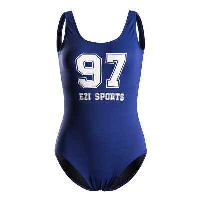 

Yizi (EZI) ladies conjoined swimsuit students girls professional sports awakened thin triangle women swimwear Ezi1375 navy blue XL