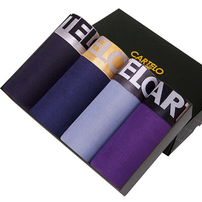 

CARTELO Men&39s underwear U lacquer bag flat angle pants cotton breathable underwear male 4 gift box installed  180105