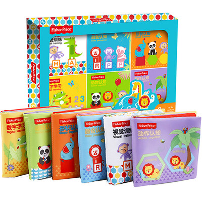 

Fisher Fisher-Price детской ткани книги ткань книги раннего образования пакет (в том числе шесть животных в форме цветной цифровой визуального действия) ребенок ткань книги просветление обучения игрушка F0812