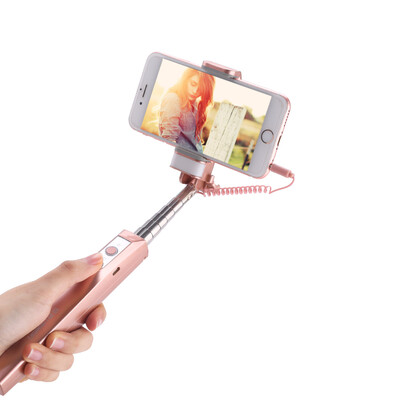 

Green joint self-timer lever mobile phone self-timer self-timer self-timer with rearview mirror fill light support Apple Huawei millet&other iOS&Andrews system 40937 rose gold