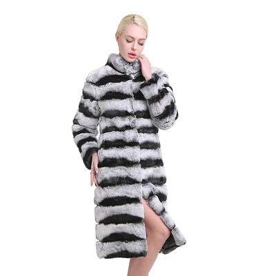 

SARSALLYA New Fashion Rex Rabbit Coat Mandarin Collar Long Sleeve Thick Warm Fur Winter Women Real Fur Coat Winter Jacket Women