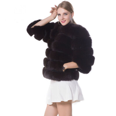 

New true coat design ladies winter really fox fur coat detachable real fur coat women transformer coat