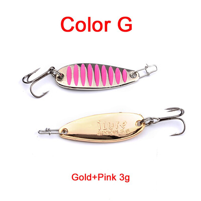 

1PC Top Quality Fishing Lures 7 color fishing tackle 3-5-7.5g metal Lure fishing bait 6-8-10# high carbon hook spoon lures