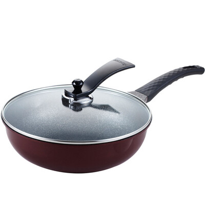 

Korean box highcook Korea imported red diamond series flat-bottomed wok non-stick pan smoke-free pot cooking pot 30cm open fire pot HZ002-ZY