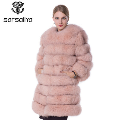 

SARSALLYA real fur fox fur coat design ladies winter really fox fur coat detachable real fur coat wome