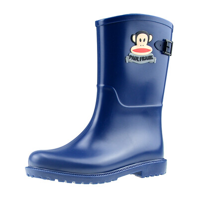 

PaulFrank big mouth monkey rain boots ladies tube fashion color buckle rain boots waterproof rubber shoes water shoes PF1004 Navy 37 yards