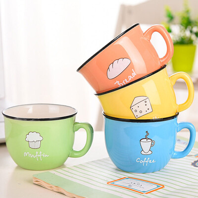 

EWO EDO Cartoon Ceramic Cup Set 4 Pack Office Coffee Cup Creative Mark Coffee Cup Meeting Room Afternoon Tea Cup