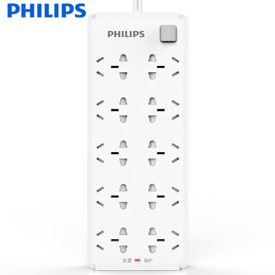 

Philips (PHILIPS) lightning protection socket plug-in plug-in board wiring board lightning protection surge 10 hole full length 3 meters new national standard children's safety power board