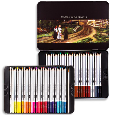 

Deli 48 color tin box water-soluble color pencil water-soluble color lead set with a brush 6523