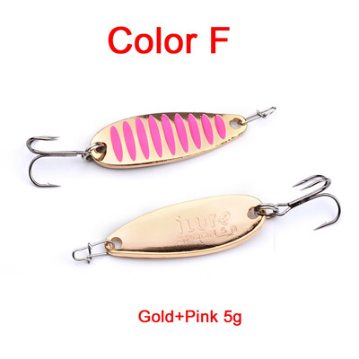 

1PC Top Fishing Fishing Lures 7 цветов рыболовные снасти 3-5-7,5 г металла Приманка рыбалка приманки 6-8-10 # высокой углеродистой крючок ложка приманки