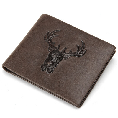 

Playboy playboy mens wallet first layer cowhide simple mens wallet business wallet cross section PAA4063-7C brown