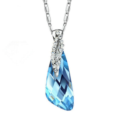 

Yoursfs@ Eternal Blue Crystal Pendant Necklace 18K White GP Shining Crystal Jewelry Necklace for Women Gift