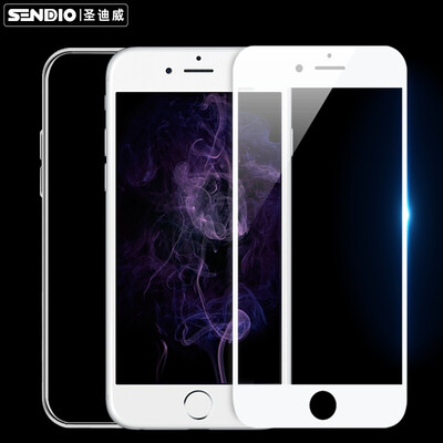 

【Мобильный чехол Shell двухкомпонентный комплект】 Sendaway Apple iPhone7 Case Shell Case TPU Прозрачная мягкая оболочка Полноэкранный шелк Экранированный фильм Белый