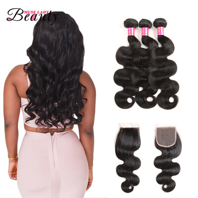 

Brazilian Body Wave With Lace Closure 3 Bundles Mink Brazilian Hair With Closure Cheap Virgin Hair With Closure
