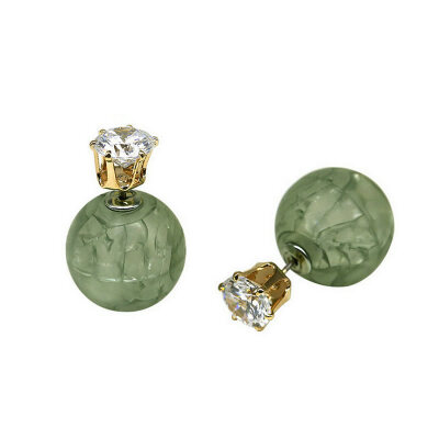 

Yoursfs@ 18k Gold Plated Cubic Zircon Ball-shaped Stud Earring With