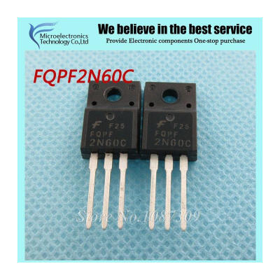 

10pcs free shipping FQPF2N60C 2N60C 2N60 600V 2A MOSFET N-Channel transistor TO-220F new original