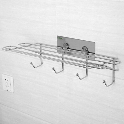 

Le stickers bathroom bathroom racks free perforated towel rack stainless steel towel rack toilet storage rack wall-mounted strong seamless hotel toilet bathroom multi-function hook finishing rack