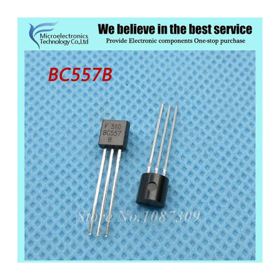 

100pcs free shipping BC557B BC557 TO-92 Bipolar Transistors - BJT PNP -45V -100mA HFE/450 new original