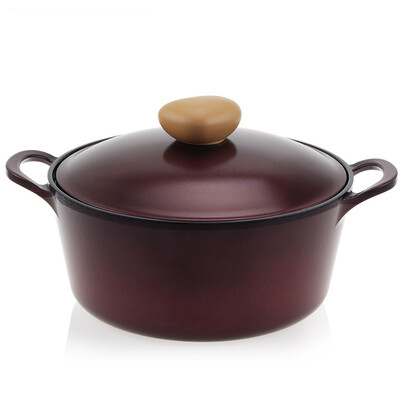 

Neoflam Korea imported 36L large capacity binaural pot pot stew pot non-stick coating induction cooker general use EK-RD-C24I gem red 24CM