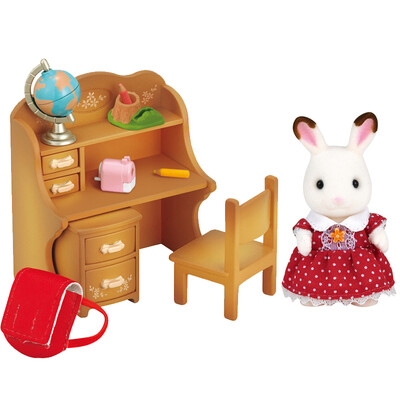 

Sambler family Japanese brand princess toy girl doll house forest family flocking dolls - chocolate rabbit sister furniture sets SYFC22048
