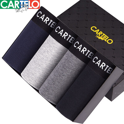 

CARTELO men&39s underwear comfortable breathable flat pants cotton waist pants male 4 gift box XXL 180105