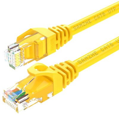 

Shanze (SAMZHE) six types of cable CAT6 Gigabit high-speed network line indoor and outdoor 8-core cable Category 6 computer TV router cable YEL-6020 yellow 2 meters